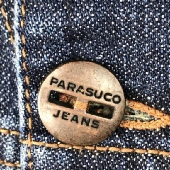Parasuco denim cult button up blue jean jacket size  Large style :9803GP Pockets - Picture 6 of 8